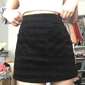 forever 21 corduroy plaid black skirt